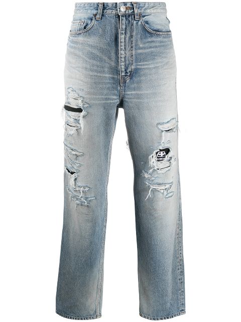 balenciaga destroyed baggy jeans