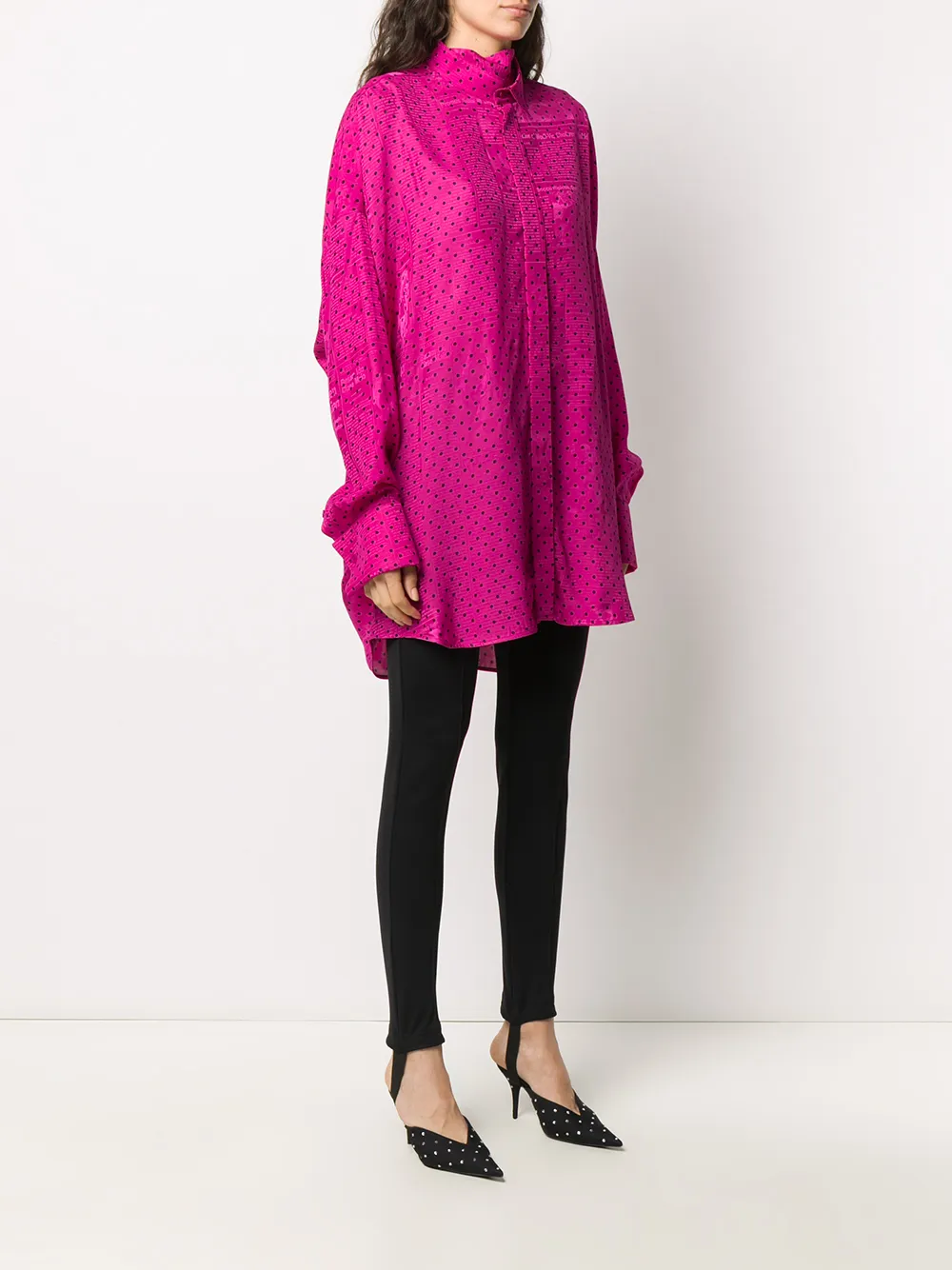  Balenciaga Gepunktete Bluse   Rosa 