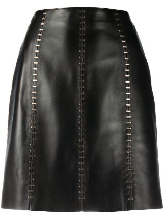 Alexander mcqueen leather on sale skirt