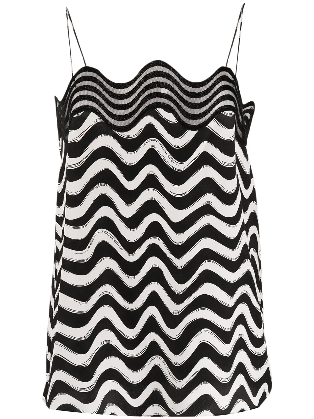 Stella McCartney Top aus Seide - Schwarz