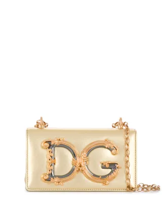 Dolce & Gabbana DG Girls Leather Mini Bag | Gold | FARFETCH