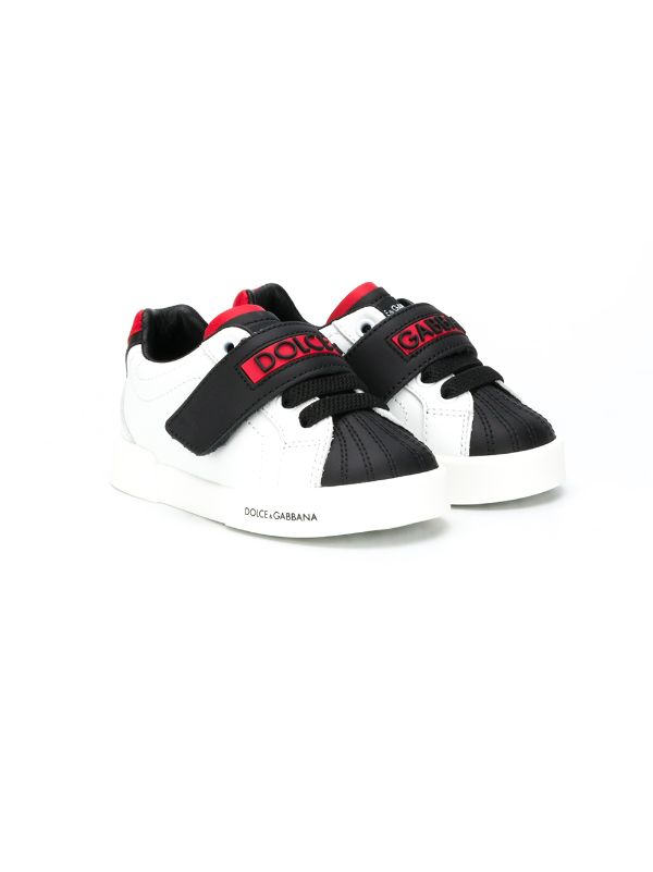 kids black strap trainers