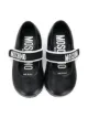 Moschino Kids logo touch strap ballerina shoes
