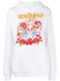 Moschino fantasy print cotton hoodie - White