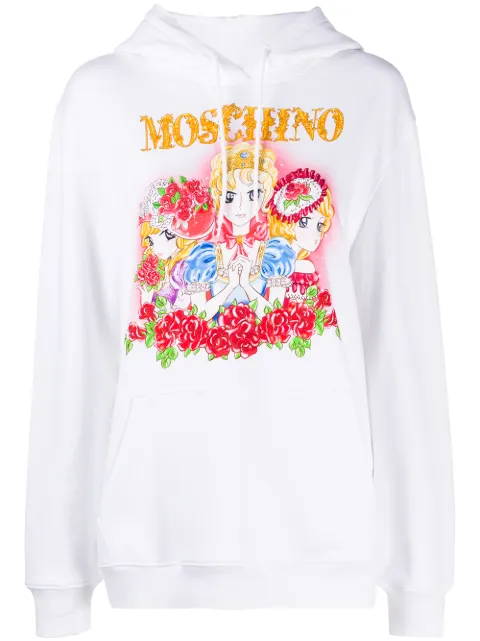 Moschino fantasy print cotton hoodie