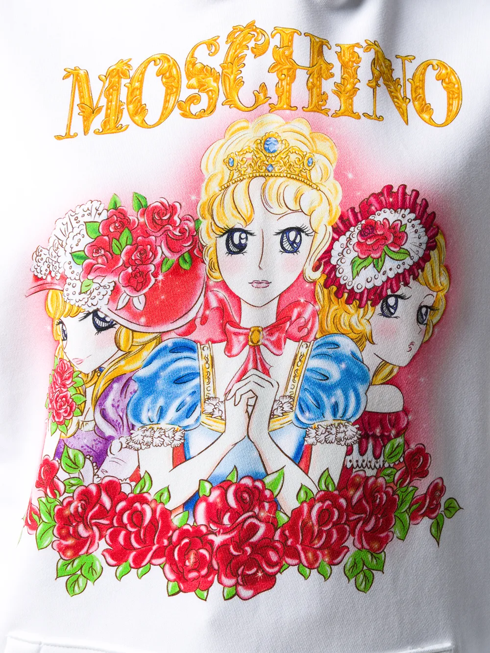 Moschino Hoodie met print Wit