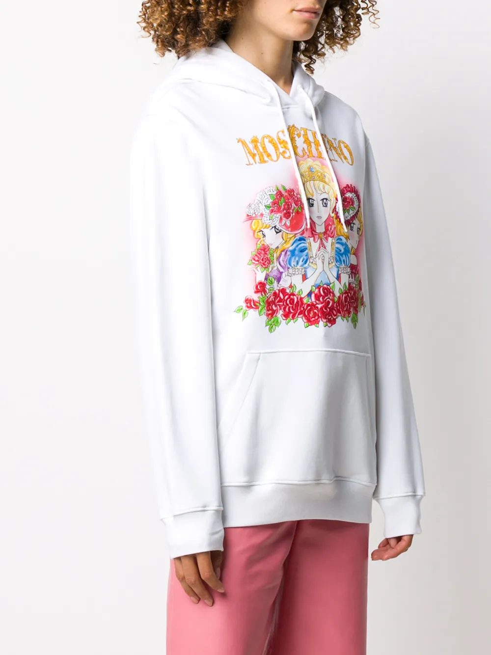 Moschino Hoodie met print Wit