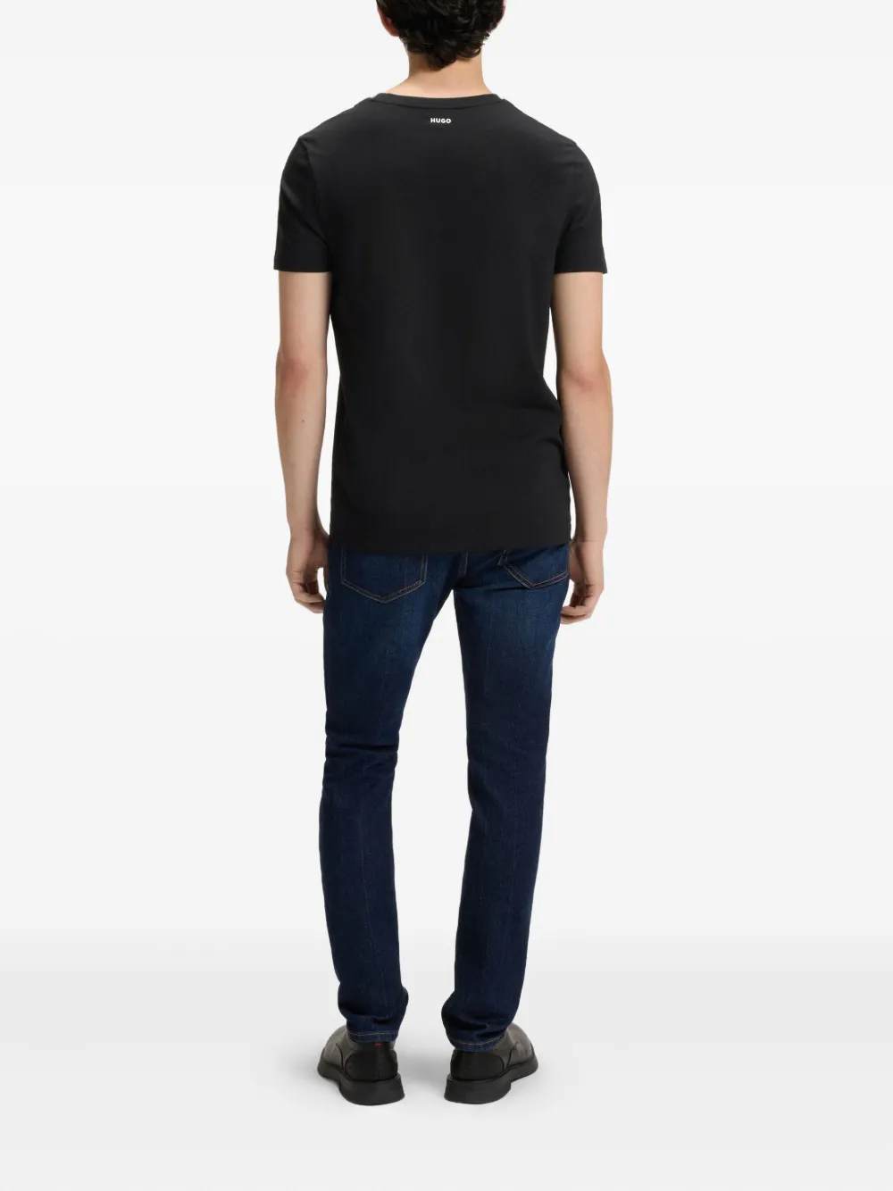  Hugo T Shirt Mit Rundem Ausschnitt   Schwarz 