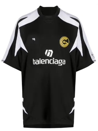 Balenciaga panelled logo soccer T-shirt 