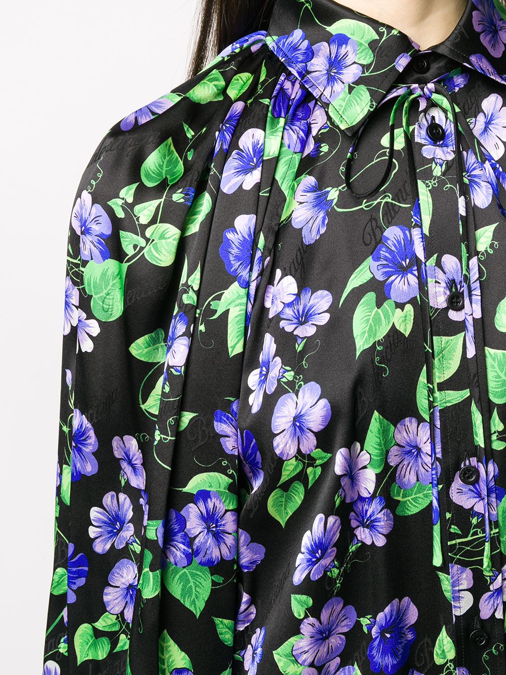 фото Balenciaga жаккардовая блузка с рукавами колокол