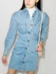 Image 2 of Nanushka Daisy buttoned denim shirt dress