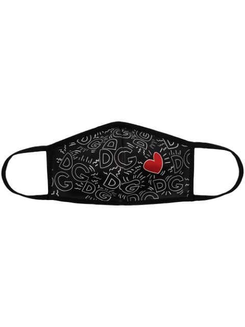 Dolce & Gabbana heart monogram-print face mask