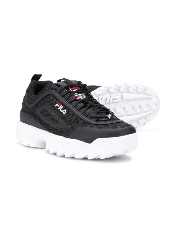 black chunky trainers fila