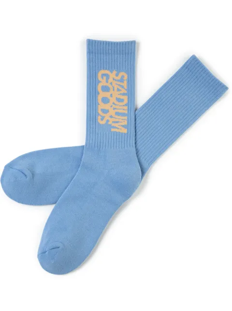 STADIUM GOODS® logo "Blue And Cream" crew socks
