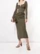 Image 2 of Dion Lee drawstring ruched midi silk skirt