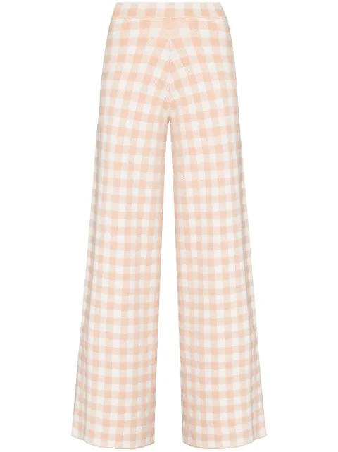 Shop STAUD Avalanche gingham wide-leg 