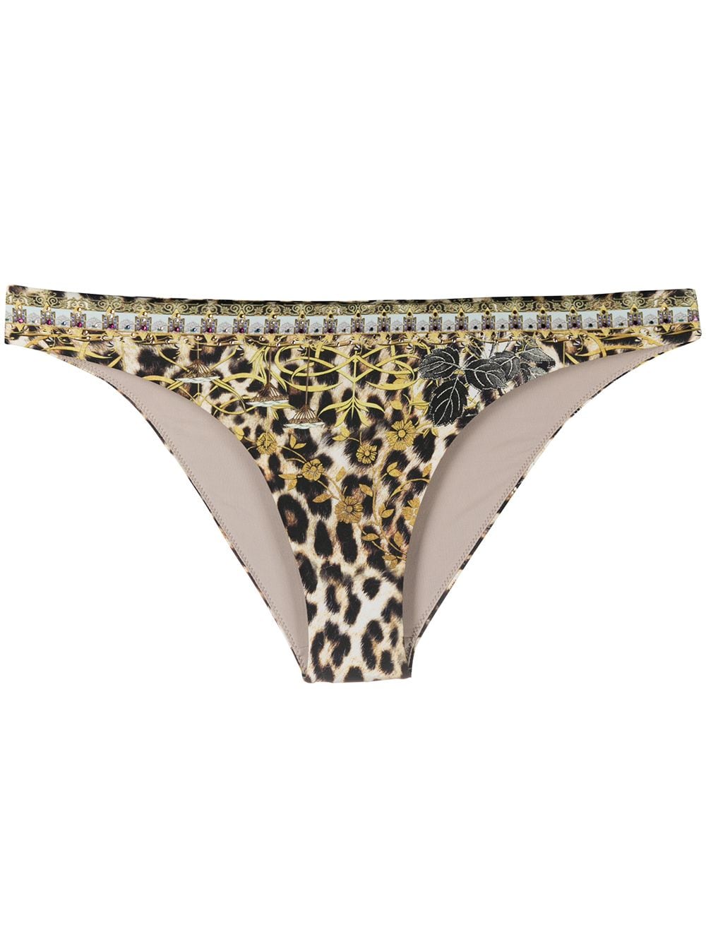 Shop Camilla Embellished Leopard Print Bikini Bottoms With Express 