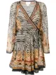 Image 1 of Camilla abstract-print side tie mini dress