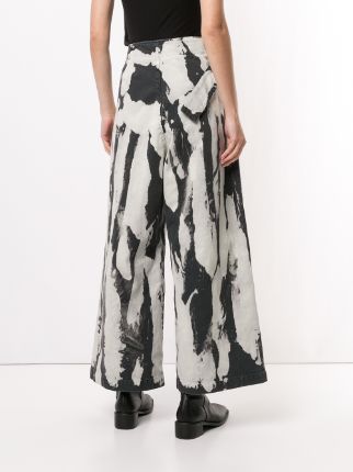 wide-leg abstract bleach-wash trousers展示图