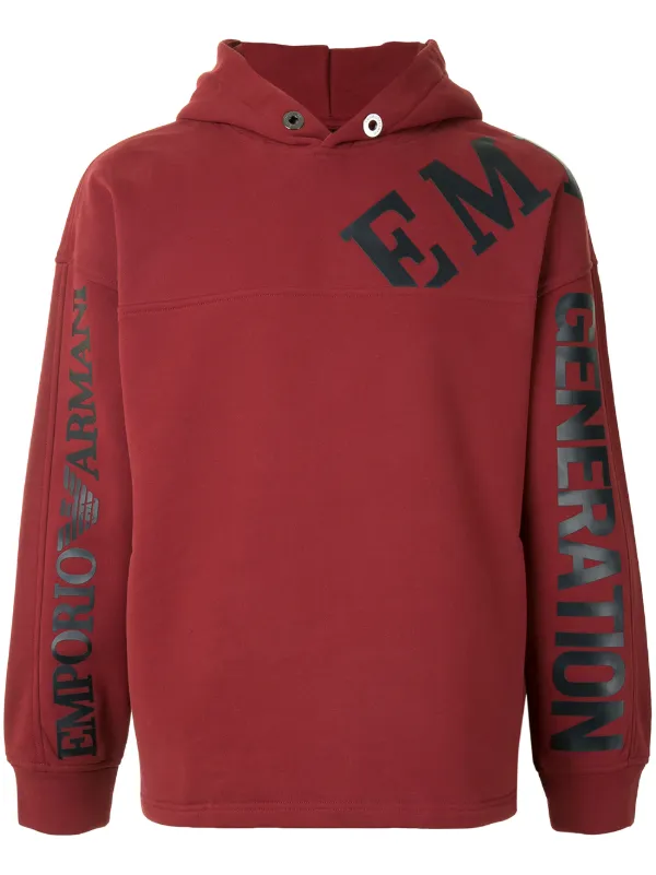 armani red hoodie