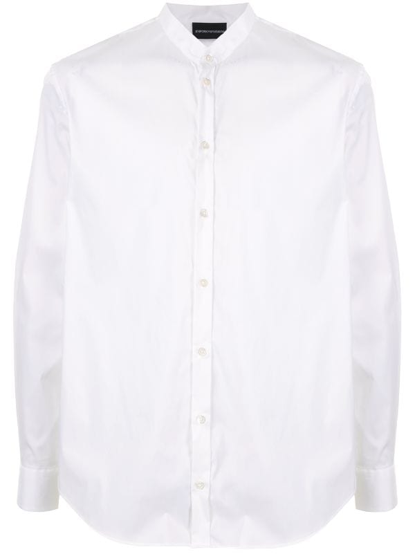 armani collarless shirt