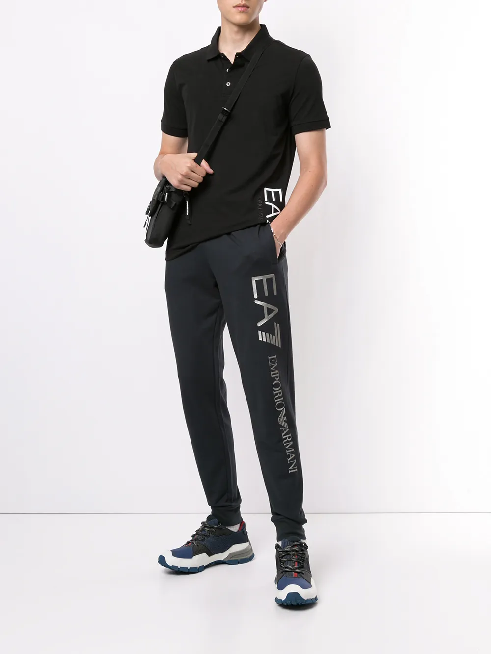 Ea7 Emporio Armani Broek met logo - Blauw