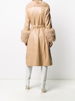 Foxy curly shearling trench coat展示图