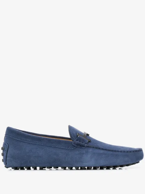 Tod's blue suede loafers