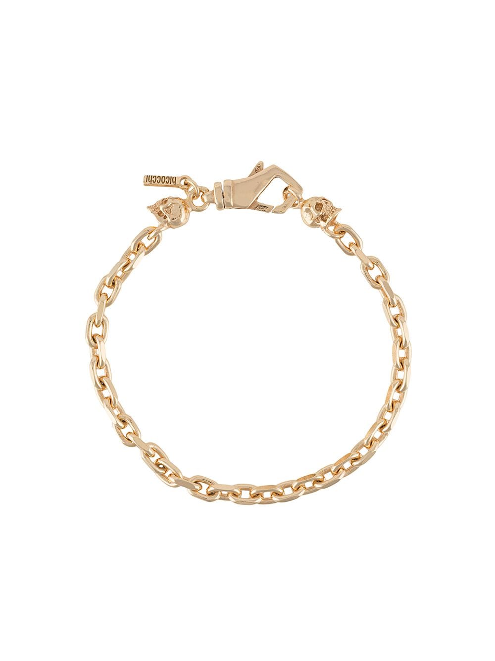 Shop Emanuele Bicocchi Skull Chain-link Bracelet In Gold