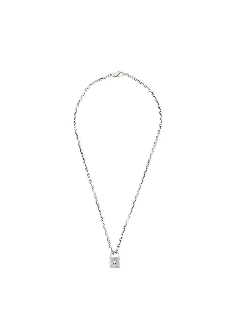 EMANUELE BICOCCHI SKULL-PADLOCK NECKLACE