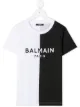 Image 1 of Balmain Kids two-tone short-sleeved T-shirt