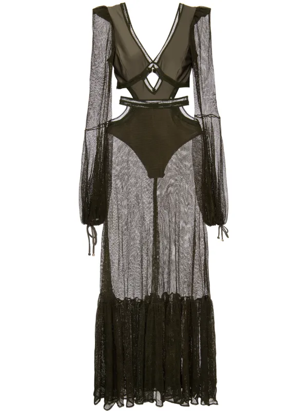 black mesh beach dress