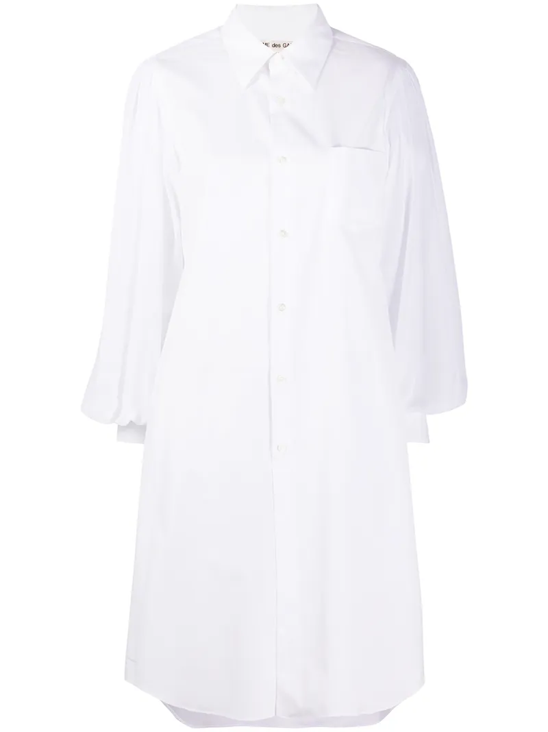 Click to view more detailed imagery on our partner's website Comme Des Garçons Comme Des Garcons Cotton Shirt Dress In White