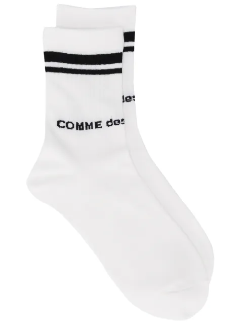 Comme Des Garçons logo-print striped-edge socks