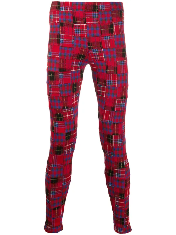 skinny plaid trousers