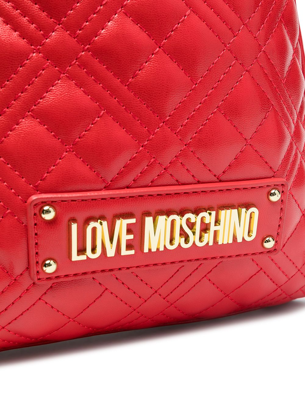 фото Love moschino стеганый рюкзак с металлическим логотипом