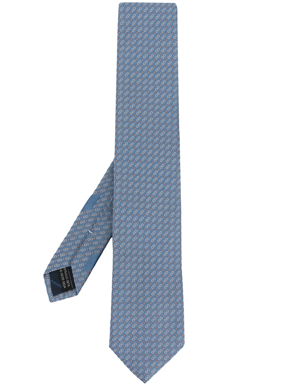 Ferragamo Stropdas met ganciniprint Blauw