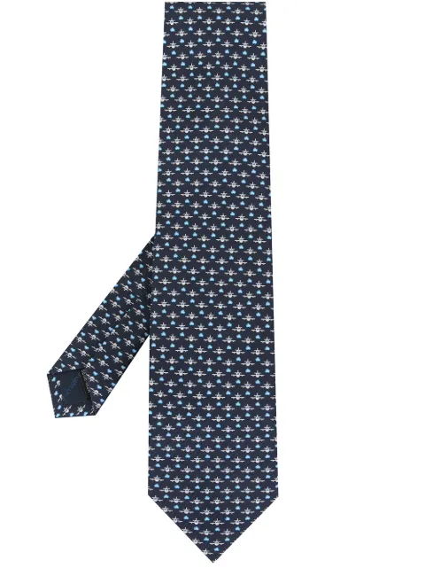 Ferragamo airplane-print silk tie