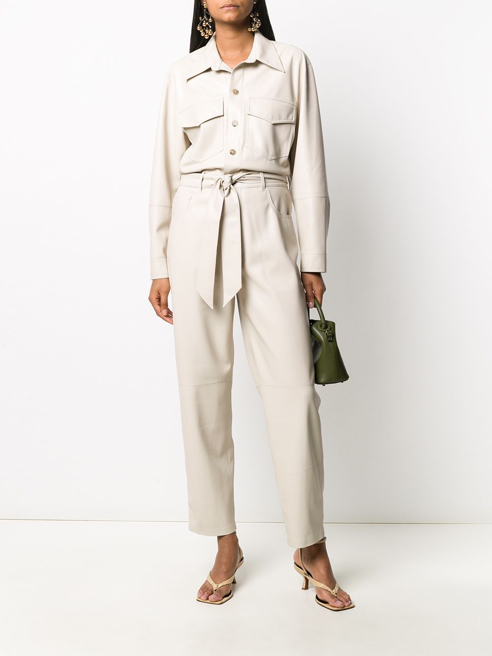 Nanushka Jumpsuit met ceintuur - Beige