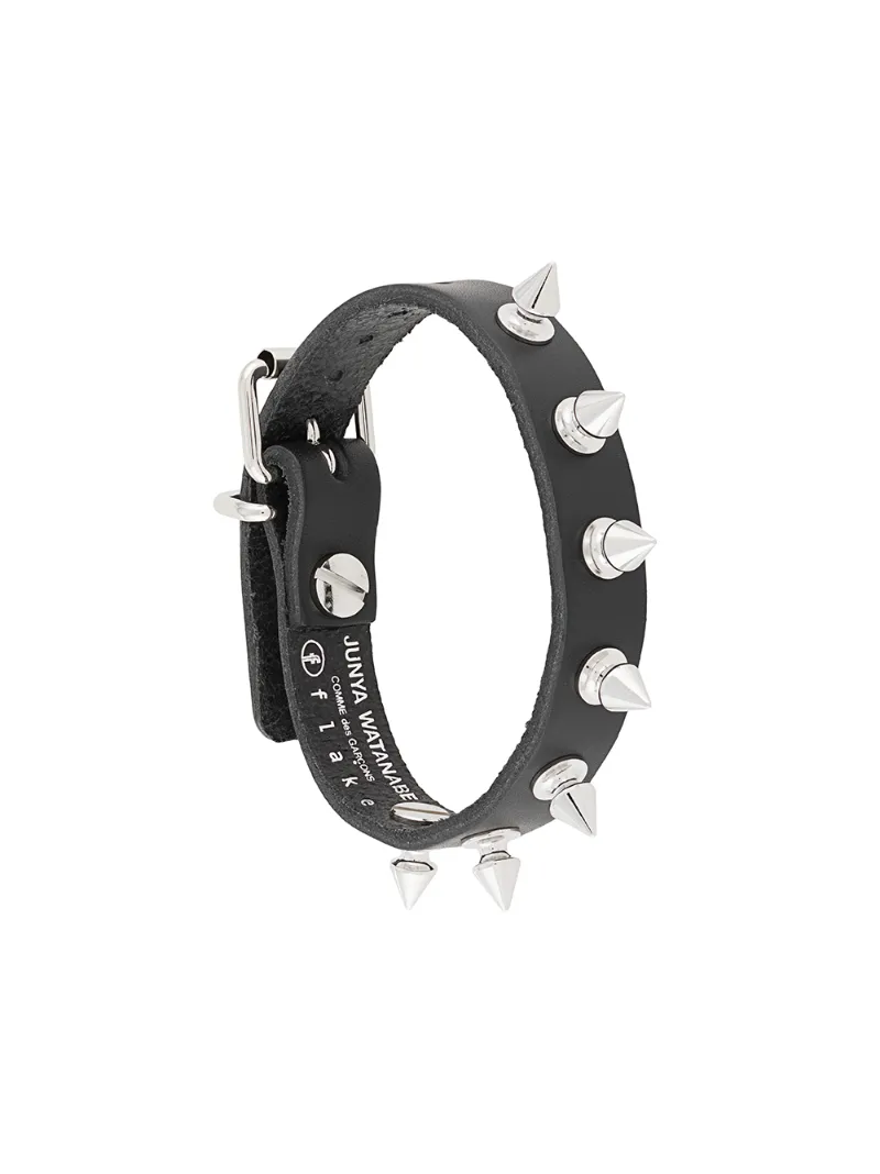 Click to view more detailed imagery on our partner's website Junya Watanabe Spike-stud Leather Bracelet In Black