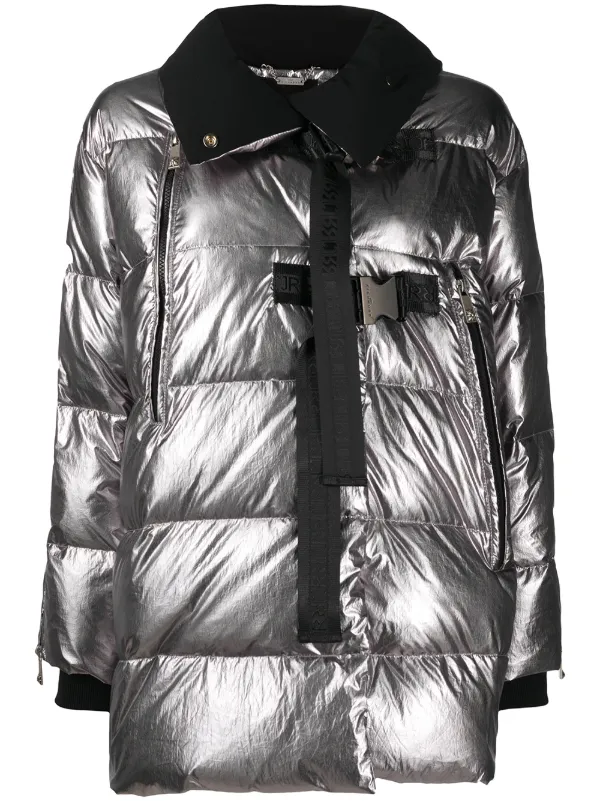 metallic padded coat