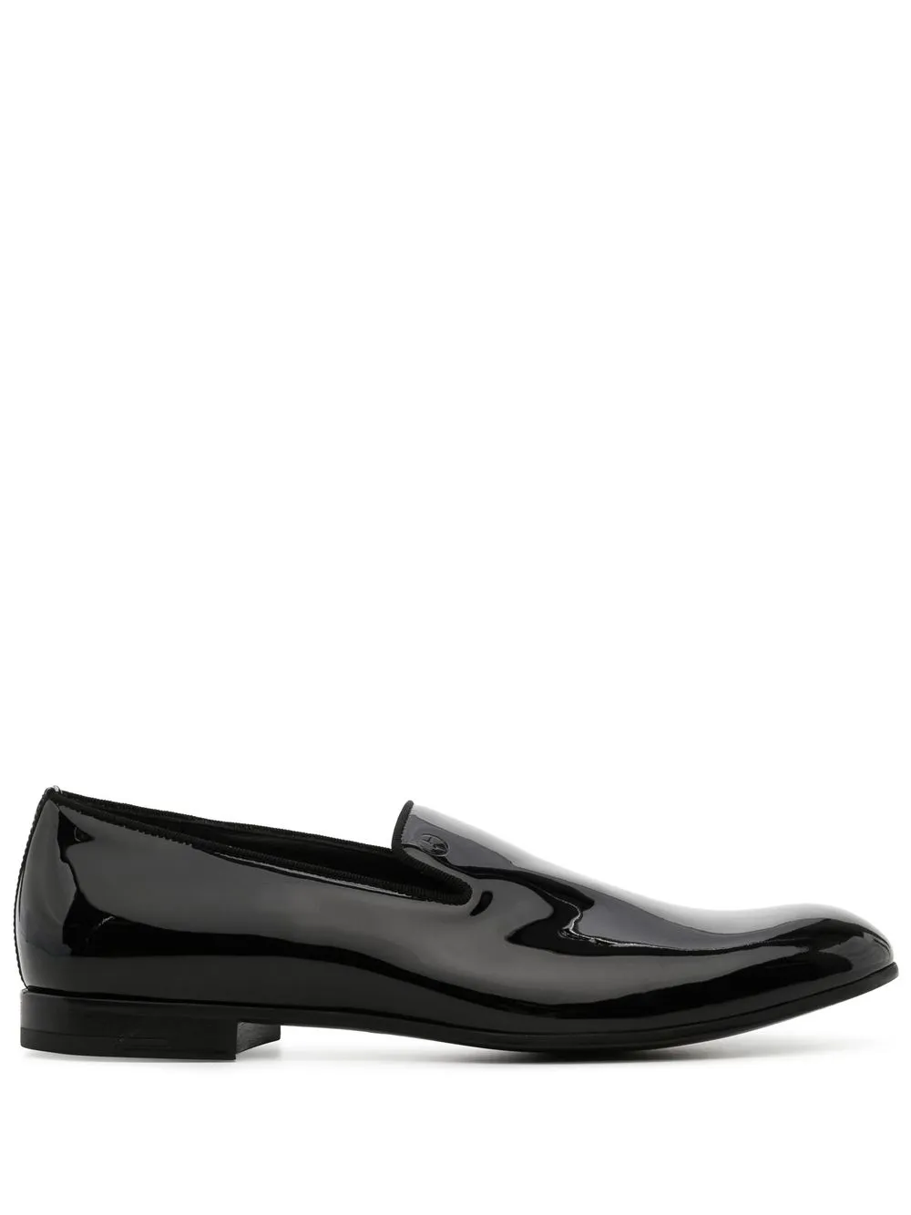 

Giorgio Armani mocasines con acabado brillante - Negro