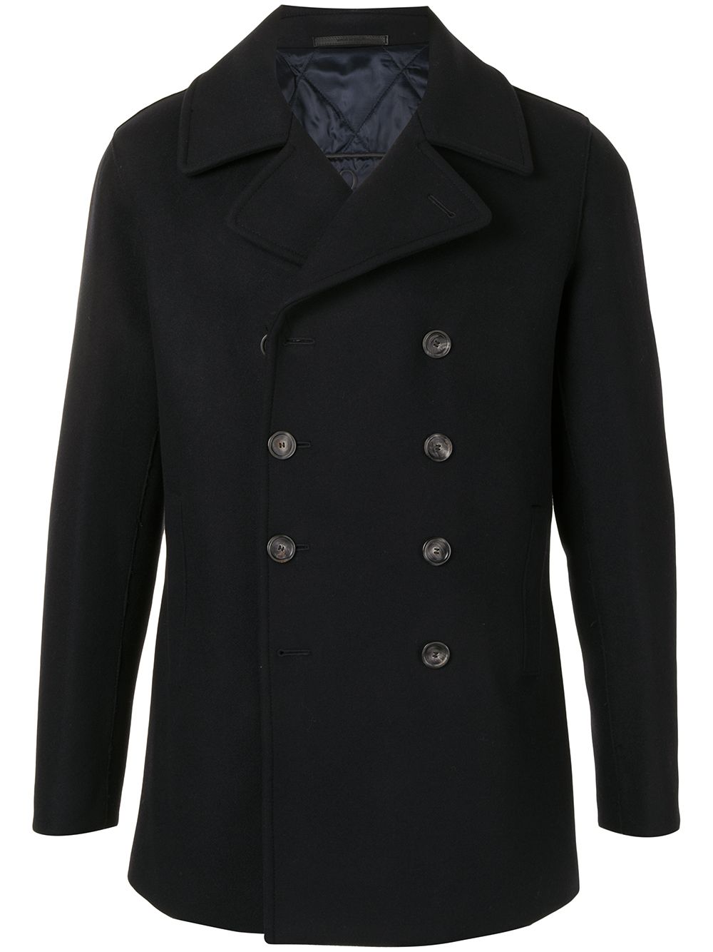 Shop Giorgio Armani Caban Double-breasted Coat In Black