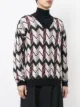 Giorgio Armani chevron intarsia rib-trimmed jumper
