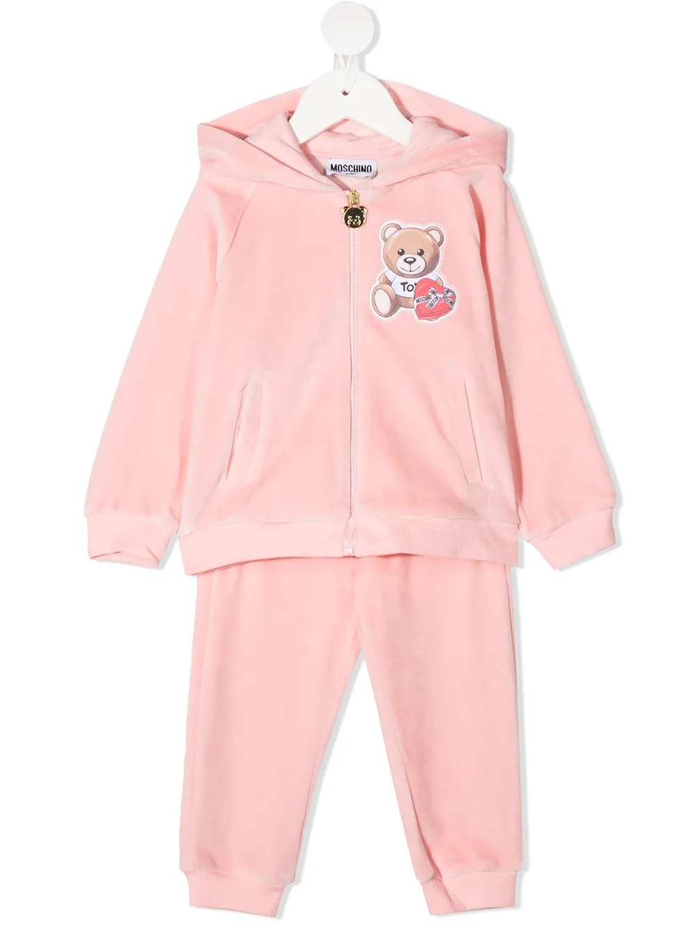 Moschino Kids велюровый спортивный костюм с принтом Teddy