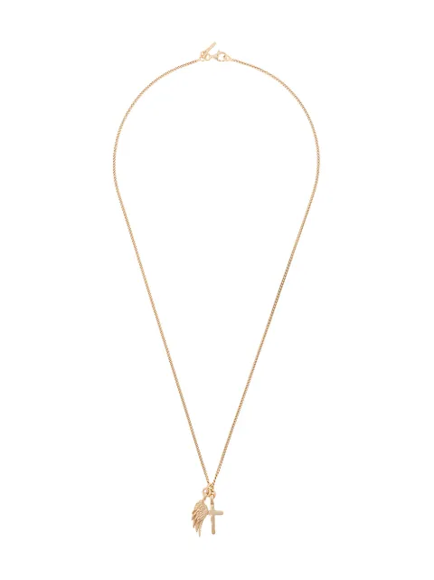 Emanuele Bicocchi cross wing pendant necklace