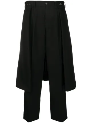 Comme Des Garçons Comme Des Garçons skirt-overlay Cropped Trousers ...