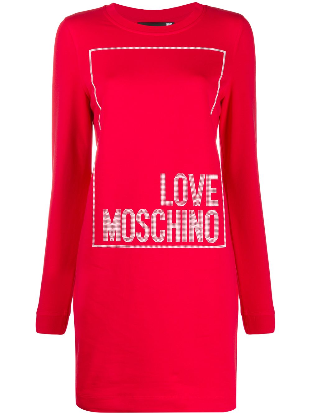 фото Love moschino платье-свитер с декорированным логотипом