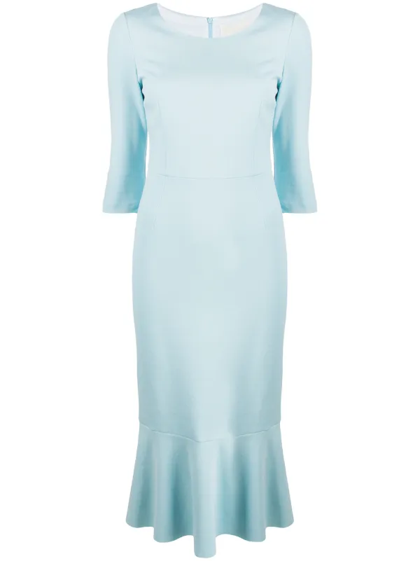 peplum hem midi dress