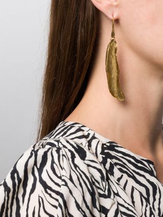 leaf-shaped pendant earrings展示图